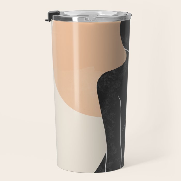Minimal Abstract Art Nude Woman Travel Mug Gallery Image 3