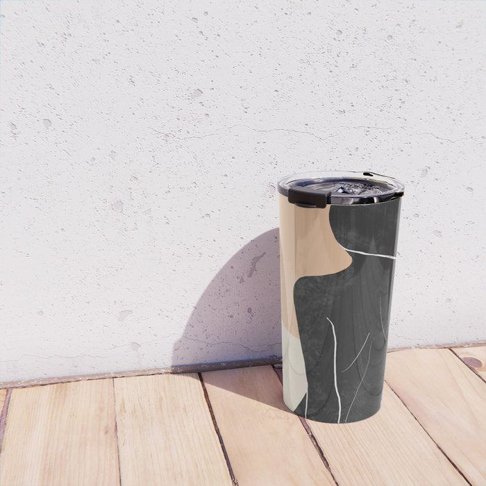 Minimal Abstract Art Nude Woman Travel Mug Gallery Image 4