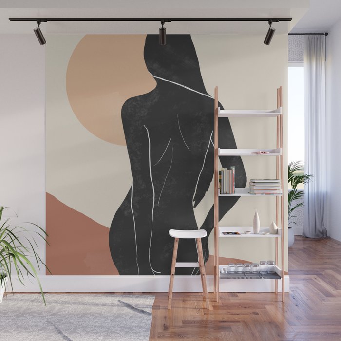 Minimal Abstract Art Nude Woman Wall Mural Gallery Image 1