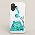 Vintage Rotary Phone - Turquoise Palette iPhone Case Gallery Image 1