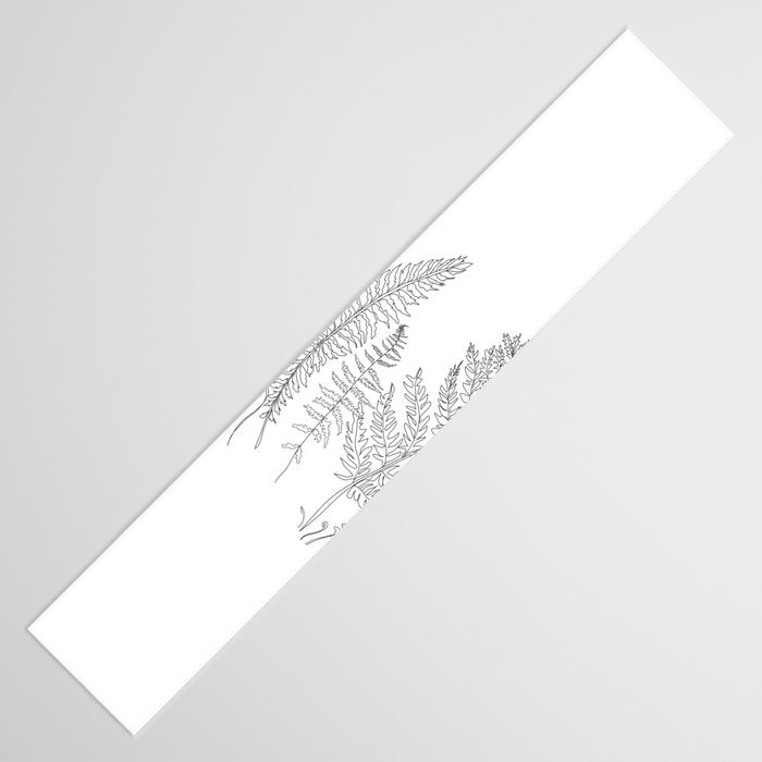 Minimal Line Art Fern Leaves Table Runner Gallery Image 3
