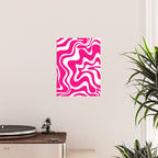 Retro Liquid Swirl Abstract Pattern in Bright Hot Pink Poster Gallery Image 2