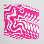 Retro Liquid Swirl Abstract Pattern in Bright Hot Pink Wrapping Paper Gallery Image 3