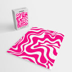 Retro Liquid Swirl Abstract Pattern in Bright Hot Pink Jigsaw Puzzle Gallery Image 2