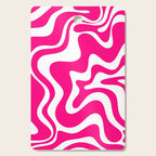 Retro Liquid Swirl Abstract Pattern in Bright Hot Pink Cutting Board Gallery Image 1
