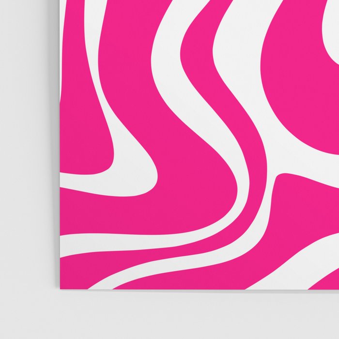 Retro Liquid Swirl Abstract Pattern in Bright Hot Pink Poster Gallery Image 3
