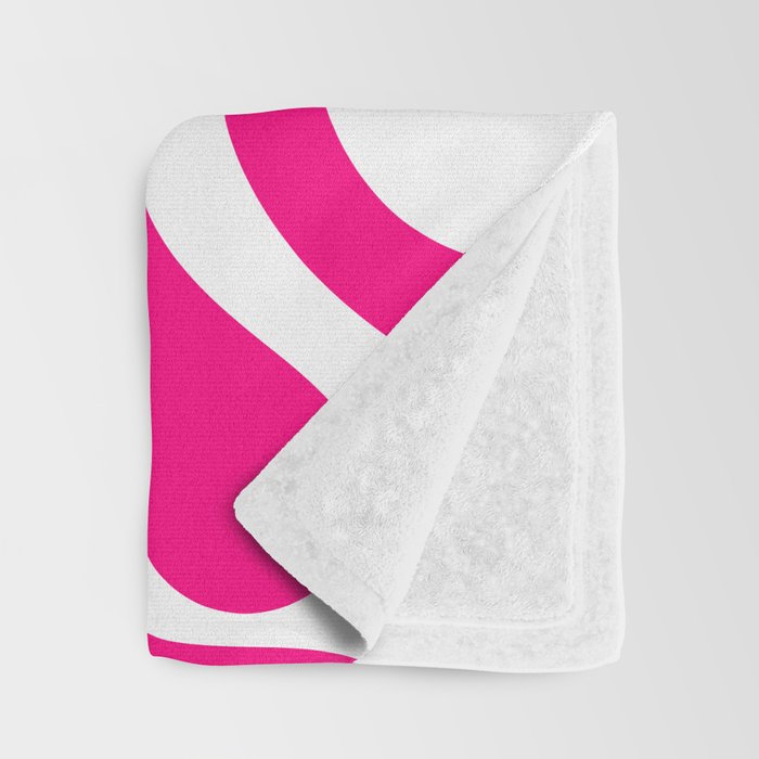 Retro Liquid Swirl Abstract Pattern in Bright Hot Pink Throw Blanket Gallery Image 3