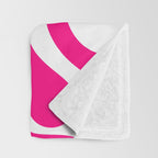 Retro Liquid Swirl Abstract Pattern in Bright Hot Pink Throw Blanket Gallery Image 3