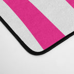 Retro Liquid Swirl Abstract Pattern in Bright Hot Pink Desk Mat Gallery Image 4