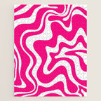 Retro Liquid Swirl Abstract Pattern in Bright Hot Pink Jigsaw Puzzle Gallery Image 1