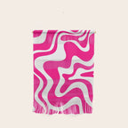 Retro Liquid Swirl Abstract Pattern in Bright Hot Pink Wall Hanging Gallery Image 1