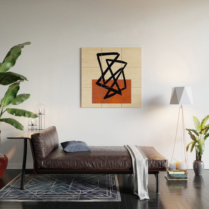 Orange Shards Wood Wall Art Gallery Image 2