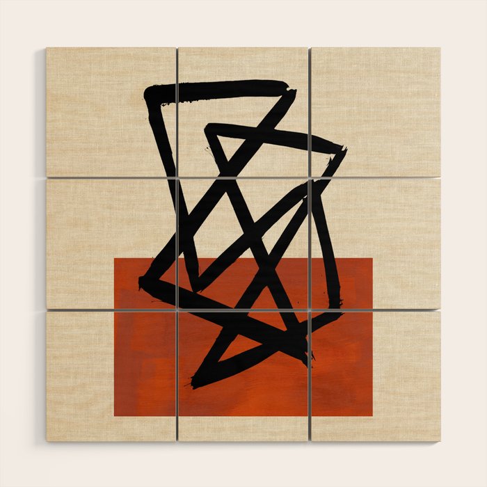 Orange Shards Wood Wall Art Gallery Image 1