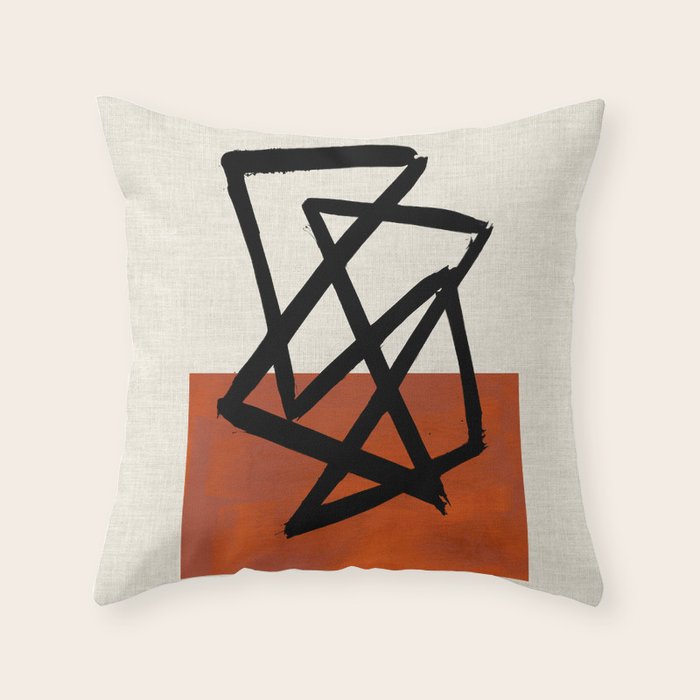 Orange Shards Throw Pillow Gallery Image 1
