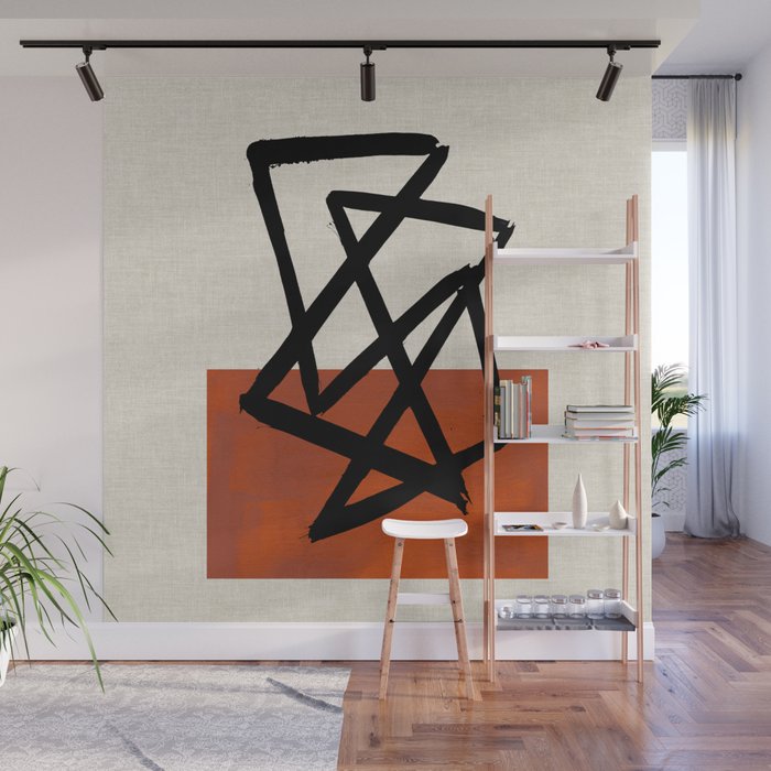 Orange Shards Wall Mural Gallery Image 1