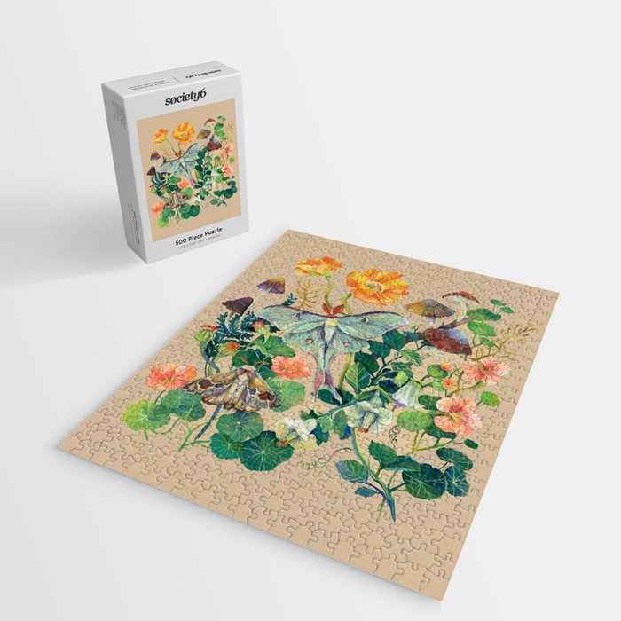 Floral Luna Moth Jigsaw Puzzle Gallery Image 2