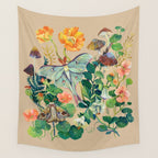 Floral Luna Moth Wall Tapestry Gallery Image 4