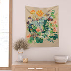Floral Luna Moth Wall Tapestry Gallery Image 2