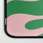Soft Curves Retro Modern Abstract Pattern in Green and Light Pink Laptop Sleeve Gallery Image 3