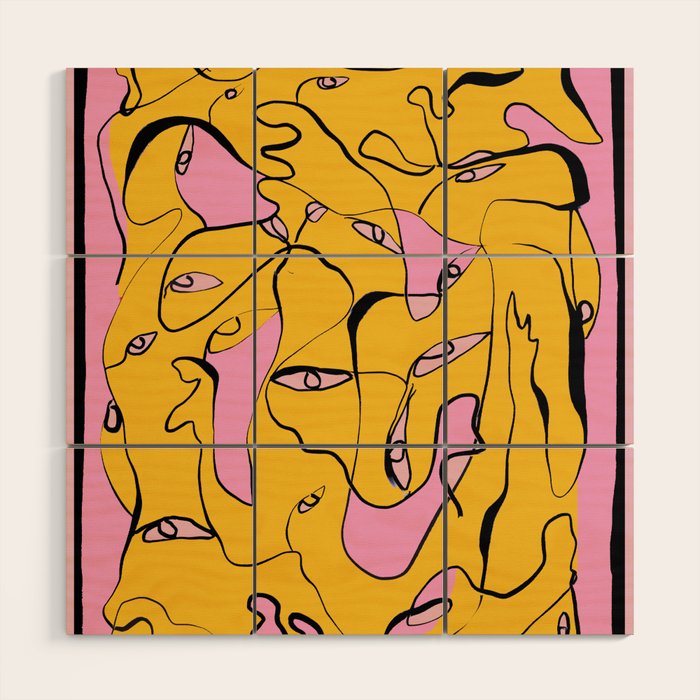 Abstract Figures 3 Wood Wall Art Gallery Image 1