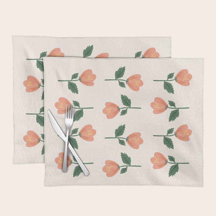 Pink Peony Pattern Placemat Gallery Image 1
