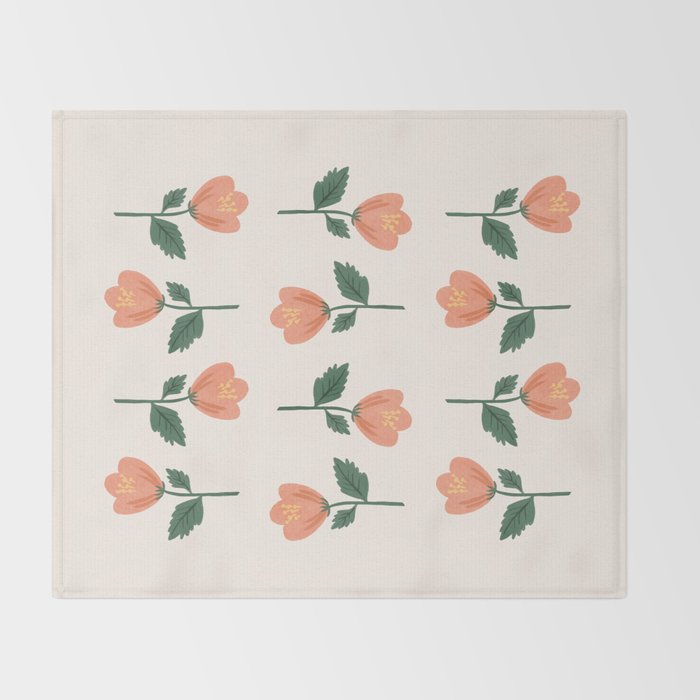 Pink Peony Pattern Throw Blanket Gallery Image 2
