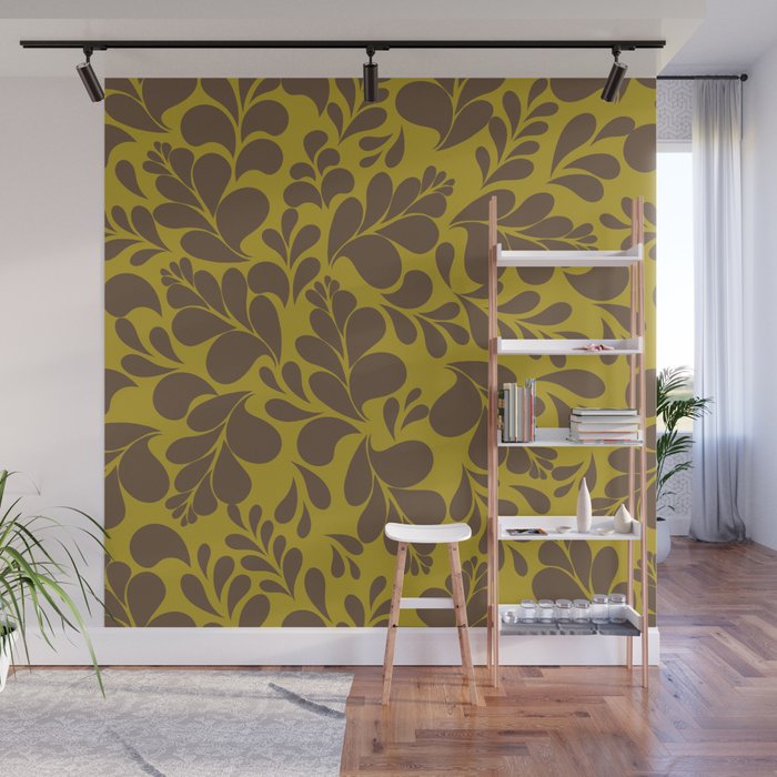 Vintage Floral Splash Pattern Wall Mural Gallery Image 1
