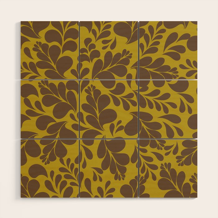 Vintage Floral Splash Pattern Wood Wall Art Gallery Image 1