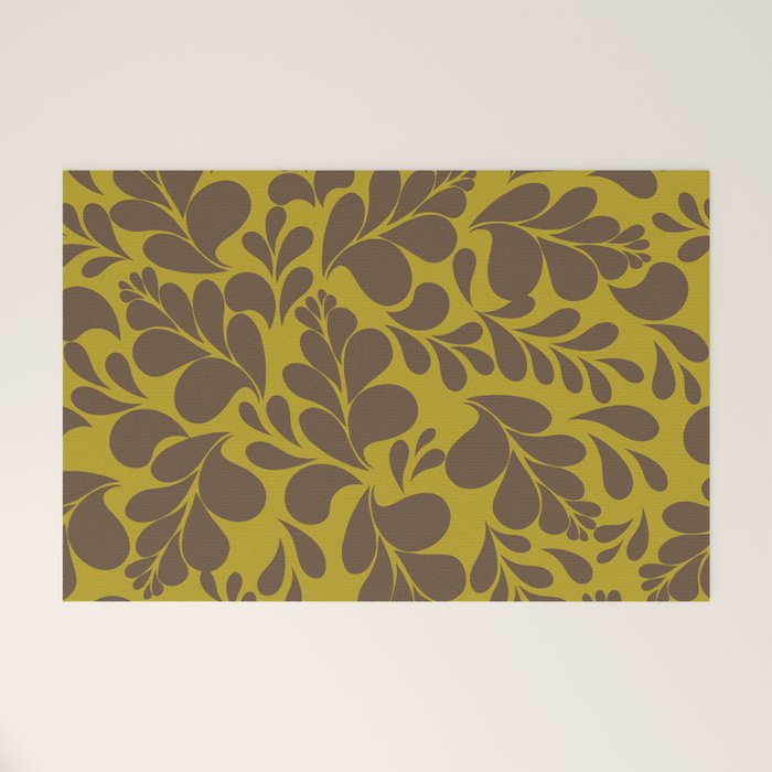 Vintage Floral Splash Pattern Welcome Mat Gallery Image 1