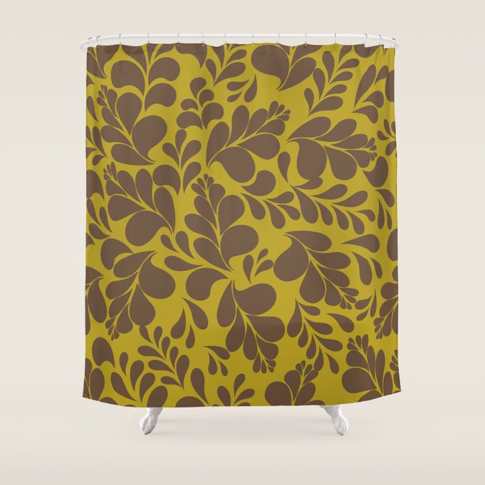 Vintage Floral Splash Pattern Shower Curtain Gallery Image 1