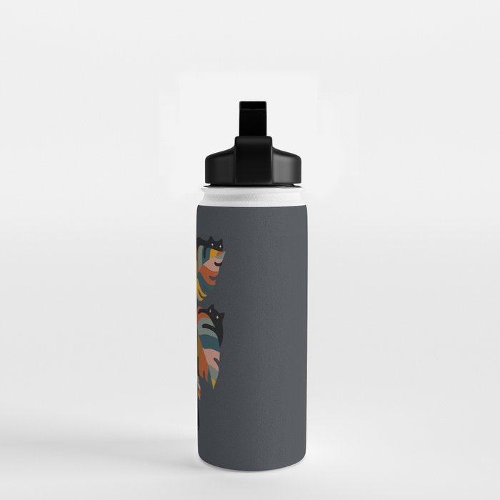 Cat and Plant 11 (Black Cats) Water Bottle Gallery Image 2