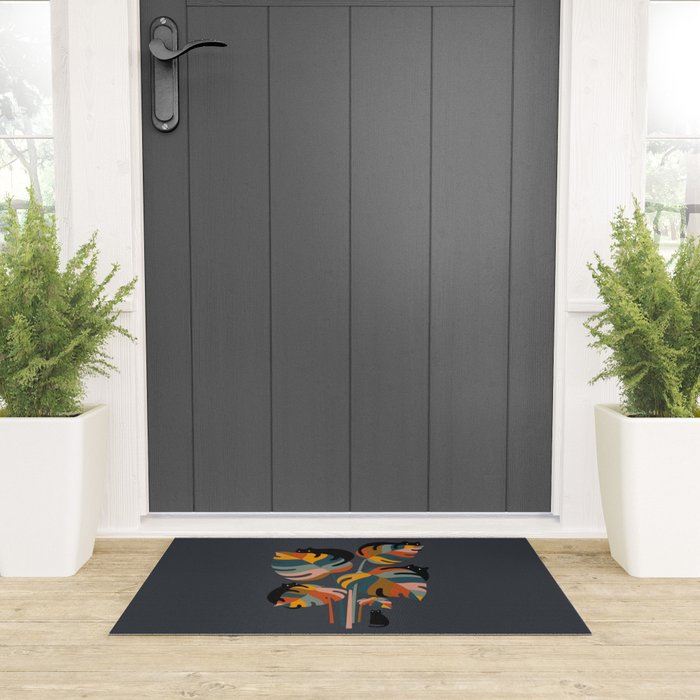 Cat and Plant 11 (Black Cats) Welcome Mat Gallery Image 3
