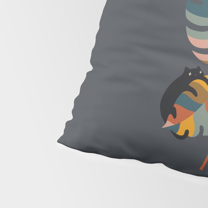 Cat and Plant 11 (Black Cats) Pillow Sham Gallery Image 4