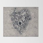 Native American Wolf Throw Blanket Gallery Image 2