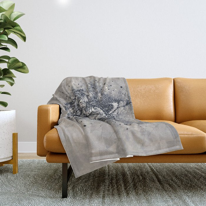 Native American Wolf Throw Blanket Gallery Image 1