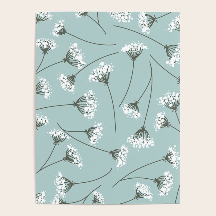 Queen Anne's Lace Floral Pattern Poster Gallery Image 4