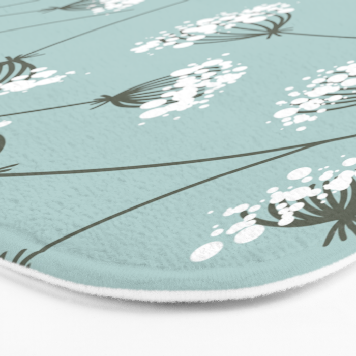 Queen Anne's Lace Floral Pattern Bath Mat Gallery Image 3