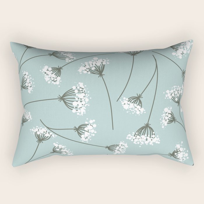 Queen Anne's Lace Floral Pattern Rectangular Pillow Gallery Image 2