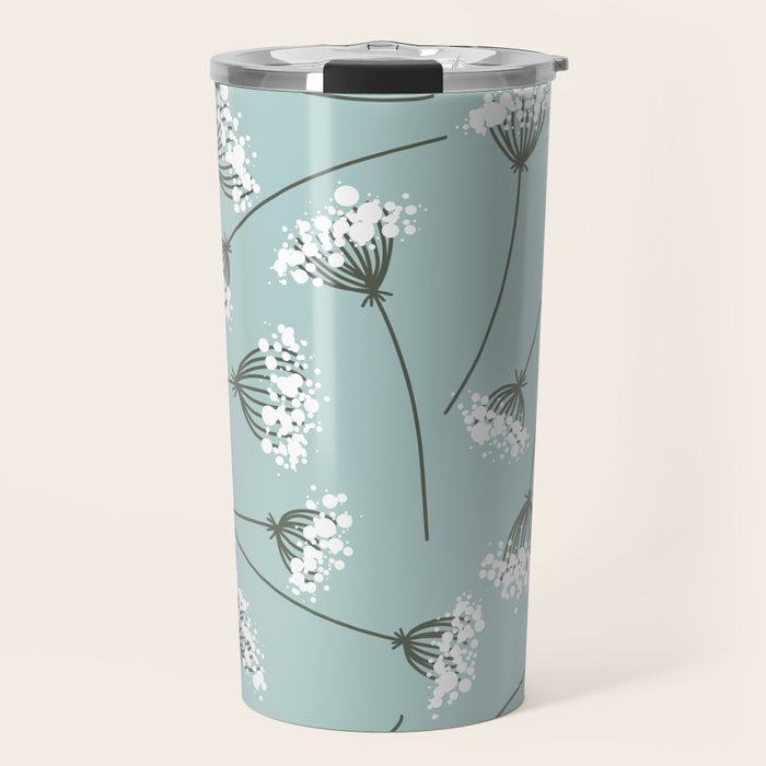 Queen Anne's Lace Floral Pattern Travel Mug Gallery Image 1