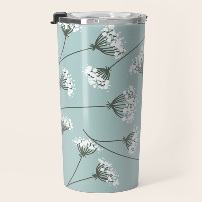 Queen Anne's Lace Floral Pattern Travel Mug Gallery Image 3