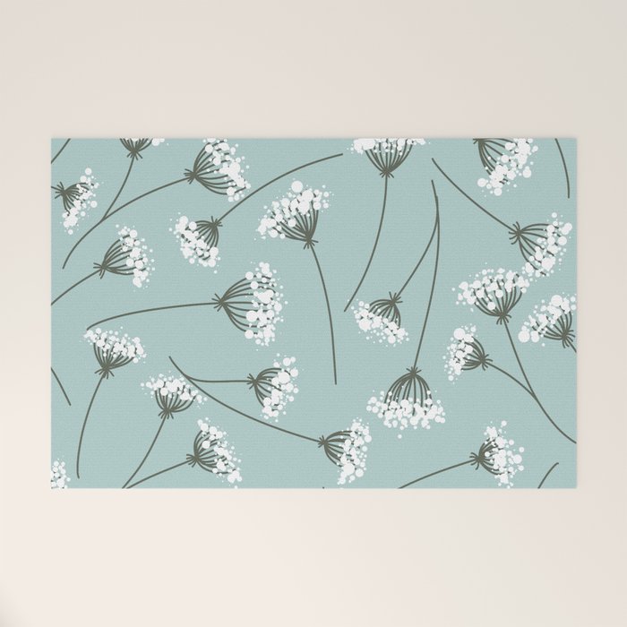 Queen Anne's Lace Floral Pattern Welcome Mat Gallery Image 1
