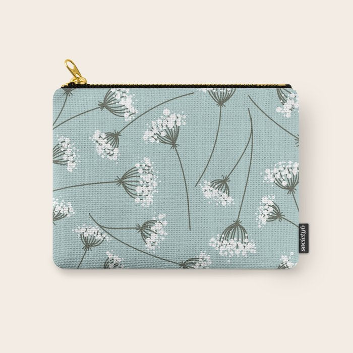Queen Anne's Lace Floral Pattern Carry All Pouch Gallery Image 1