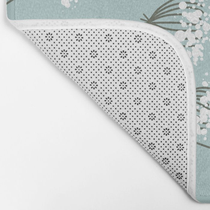 Queen Anne's Lace Floral Pattern Bath Mat Gallery Image 2