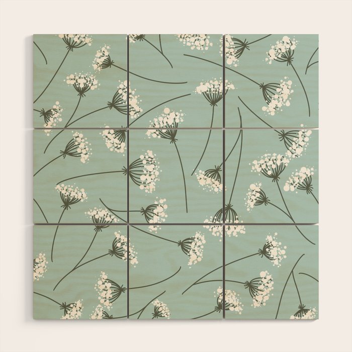 Queen Anne's Lace Floral Pattern Wood Wall Art Gallery Image 1