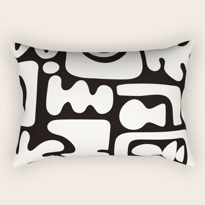 Abstract Black&White Cutouts Rectangular Pillow Gallery Image 1