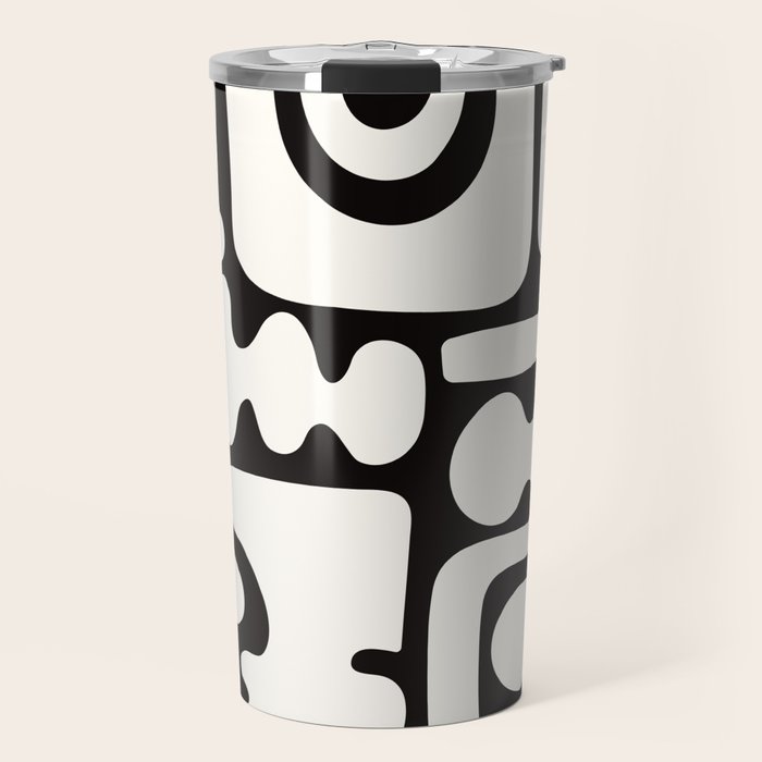 Abstract Black&White Cutouts Travel Mug Gallery Image 1