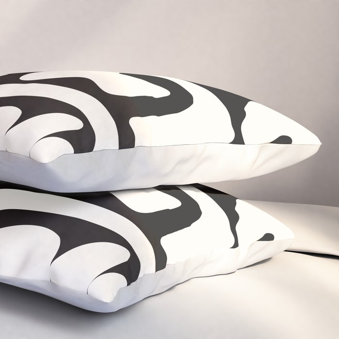 Abstract Black&White Cutouts Pillow Sham Gallery Image 3