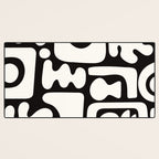 Abstract Black&White Cutouts Desk Mat Gallery Image 3
