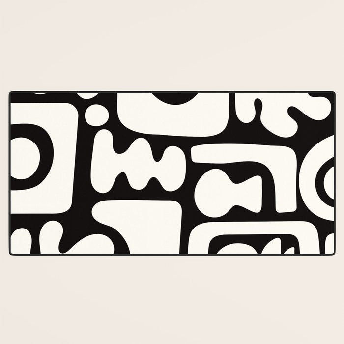 Abstract Black&White Cutouts Desk Mat Gallery Image 3