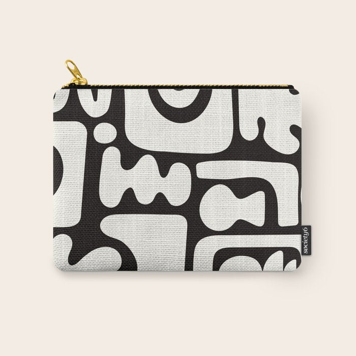 Abstract Black&White Cutouts Carry All Pouch Gallery Image 1
